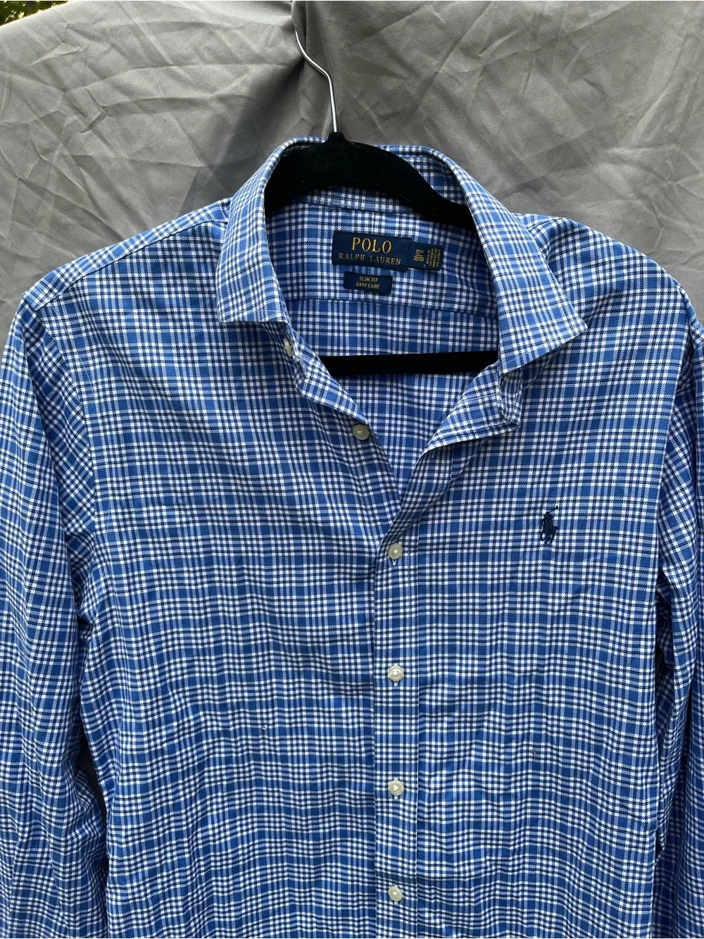 Polo Ralph Lauren Blue & White Checked Button-Up Shirt
